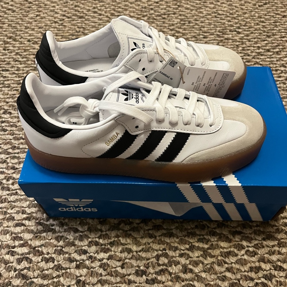 Adidas Sambae White and Black Shoes